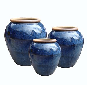 Grands pots de fleurs en céramique, résistants au gel, faits à la main, style rustique européen, pour centres commerciaux, jardins et décoration intérieure TERREN RT6600 - Product Image 1