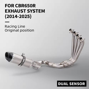 Système d'échappement de moto avec tuyau de raccordement avant et silencieux slip-on de 51 mm pour <span class=keywords><strong>Honda</strong></span> <span class=keywords><strong>CB650F</strong></span> CB650R CBR650 CBR650F <span class=keywords><strong>2014</strong></span> - 2025 - Product Image 2