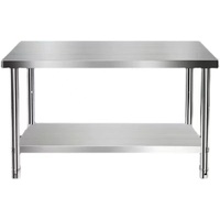 Mesas de Trabajo Comerciales de Acero Inoxidable para Preparación de Alimentos, Revestimiento Autolimpiante, Patas de Altura Ajustable, 28x30 Pulgadas, para Hoteles y Restaurantes