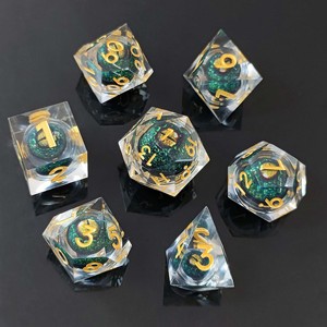 Jeu de société de rôle DND Dragon Dungeon pour dés Dragon Eye avec noyau liquide mobile, polyédrique 16 mm, D20, facettes multiples, designs personnalisés - Product Image 5