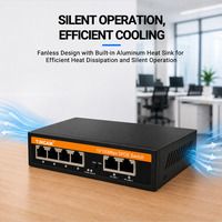 TiNCAM 4-Port 100M RJ45 24V Nicht-Standard Passiver PoE-Switch für CCTV und NVR 250m Produkt auf Lager Ethernet PoE Netzwerk-Switch