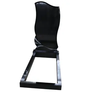 Prix des monuments funéraires en granit noir de Mongolie poli, style russe, granit noir - Product Image 1