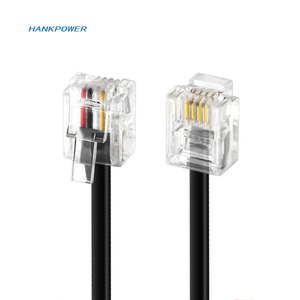 1-20m 6P2C 2 cœurs 6P4C 4 cœurs câble téléphonique RJ11 câble de connexion téléphonique <span class=keywords><strong>fixe</strong></span> plat - Product Image 1