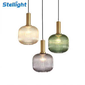 Đèn chùm trần đơn giản kiểu cổ điển, sáng tạo, làm bằng kính xanh treo trang trí cho nhà hàng, cửa hàng, phòng khách, kích thước trung bình - Product Image 1