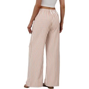 Women's Linen Summer Palazzo Pants Wide Leg High Waist Breathable Beach Trousers With Pockets - Product Image 5