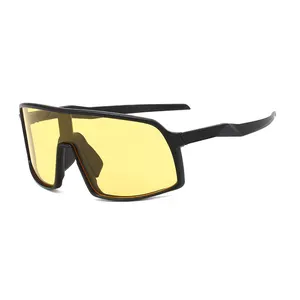 Gafas de sol deportivas de una pieza para hombre y mujer, lentes de sol unisex de gran tamaño con logotipo personalizado de alta calidad