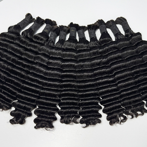 Soft Deep Wave Bulk Human Hair Natural Color No Weft Hair For Braiding Boho <b>Braids</b> Crochet And <b>Wig</b> Making - Product Image 3