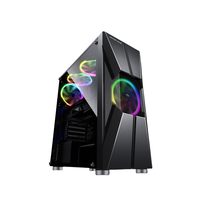 Custom Logo Support ATX Mid Tower Gamer PC Case Glass Side Panel Aluminum Alloy Construction 7 Expansion Slots Black OEM/ODM