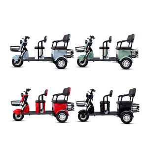 Tricycle électrique pour adultes, 2 places, carrosserie ouverte, véhicule électrique pour passagers avec panier et porte-bagages - Product Image 1