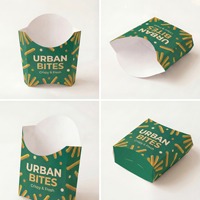 Emballage alimentaire jetable recyclable en papier personnalisé, boîte à frites