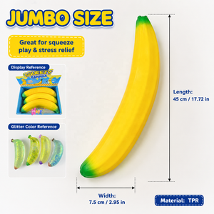 Jouet à presser géant en forme de banane de 45 cm, <span class=keywords><strong>simulation</strong></span> de fruit, balle anti-stress extensible et moelleuse, pour filles et adultes, vente en gros - Product Image 4