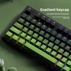 Custom Two-<strong>Color</strong> Gradient 130-Key PBT <strong>Mechanical</strong> <strong>Keyboard</strong> Keycap Matcha <strong>Color</strong> With Height - Product Image 5