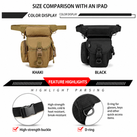 Sac de jambe tactique, sac banane multi-poches pour la randonnée, le camping et les voyages