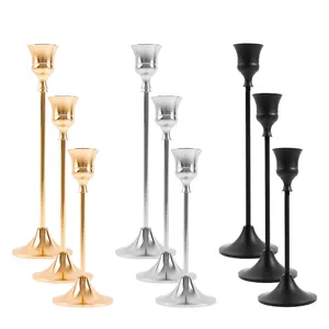 Taper Candle Sticks Metal Candle Holder Jar Candlestick Candle Holder For Wedding Centerpieces Decorations