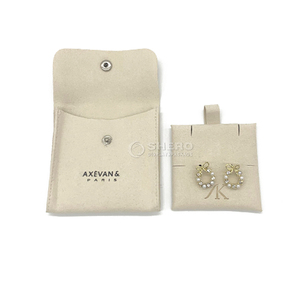 Moda logotipo personalizado microfibra joyería bolsa mini pendiente paquete bolsas bolsa de gamuza para la joyería - Product Image 6