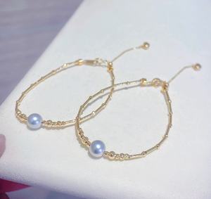 Offre Spéciale fin 18k or Akoya gris perle 7-8mm <span class=keywords><strong>Madama</strong></span> eau de mer perle Bracelet bijoux pour femmes - Product Image 3