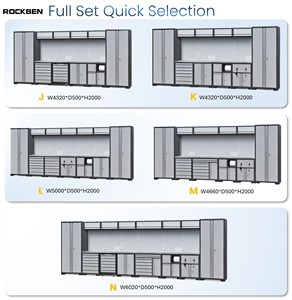 Rockben công cụ Bền Tủ Hệ thống lưu trữ thực tế tùy chỉnh kết hợp Tủ lưu trữ nhà để xe bàn làm việc với ngăn kéo - Product Image 3