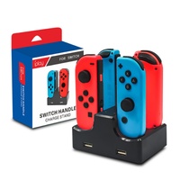 Support de charge sans fil HYT pour manettes Joy-Con, matériau ABS noir