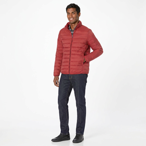 Men's Winter Outdoor Stand Collar Zipper Puffer Jacket Front Logo High Street Waterproof Windproof Canvas <b>Bubble</b> <b>Coat</b> - Product Image 1