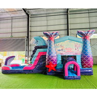 Château gonflable aquatique avec toboggan et trampoline pour filles, Henan Langko Mermaid, en PVC commercial