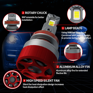 YIMEI Nueva Tecnología 12v 24v K16 120w Focos Led Para Luz Led H11 Faro Led Bombilla Led 6500k Luz Blanca para Auto - Product Image 5