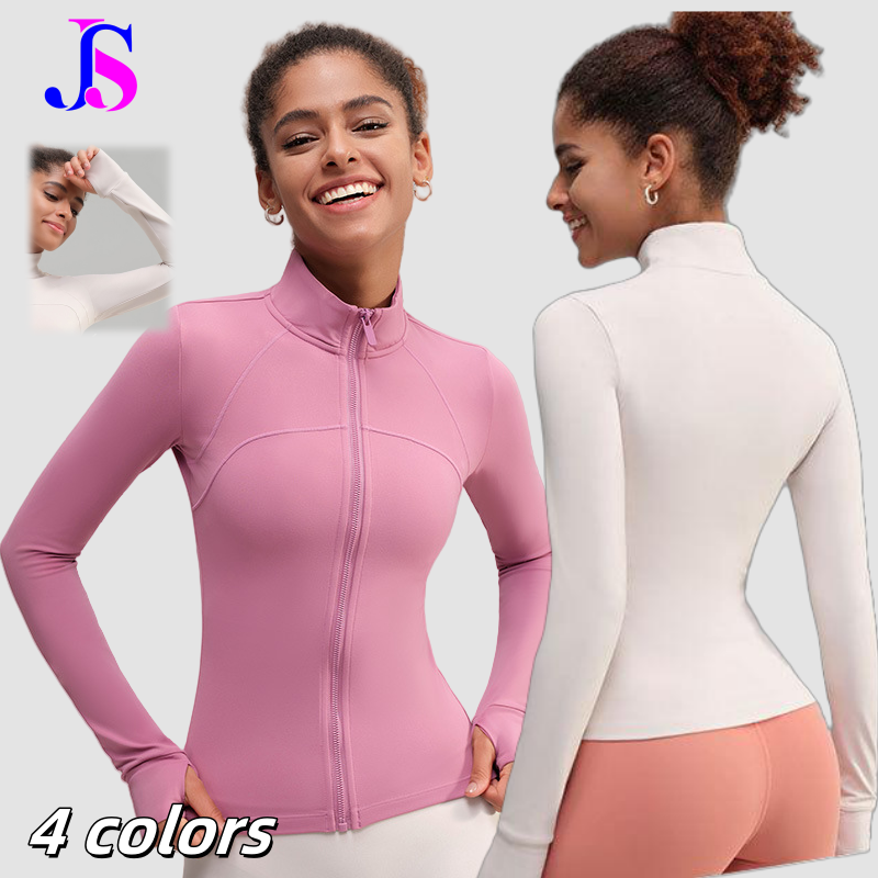 Breathable Gym Fitness Yoga Clothes Thickened Thin Velvet Stand-up Collar Long Sleeve Full Zipper Autumn Winter Jacket Yoga Top