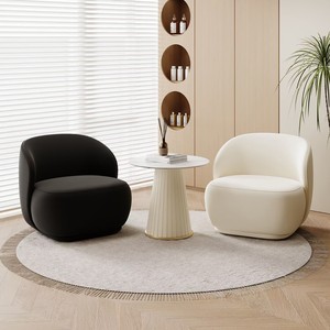 Modern Creamy Style Durable <strong>Small</strong> <strong>Egg</strong> <strong>Chair</strong> for Bedroom Villa Apartment Hotel Living Room Use - Product Image 1