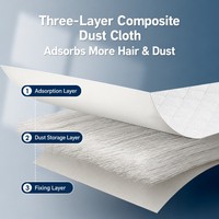 Serpillère à Manche en Acier Inoxydable avec Tampon en Caoutchouc Nuage Auspicieux, Utilisation Multi-Surfaces, Nettoyage Ménager Mains Libres