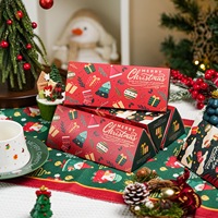 Boîte cadeau surprise de Noël - Boîte alimentaire en papier laminé mat pour bonbons, biscuits et en-cas
