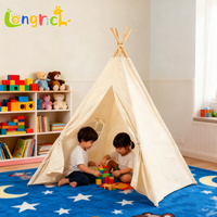 Tente de jeu pour enfants, pliable, intérieure/extérieure, tipi en toile de coton, maisonnette pour bébé avec fenêtre