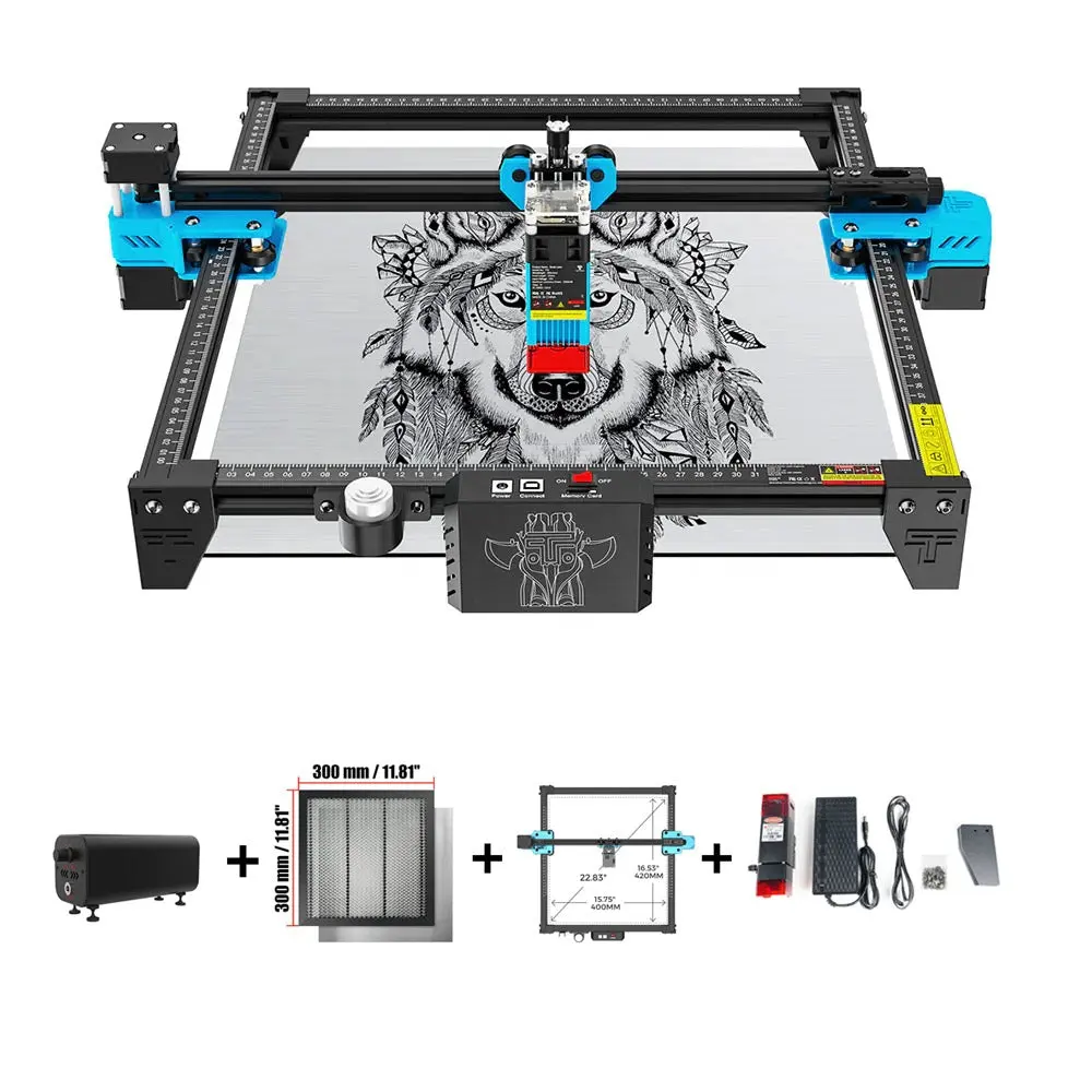 Tts 5 Twotrees Grabador lazer ağaç İşleme Cnc ahşap yazı makinesi iki ağaç kesme oyma lazer makineleri