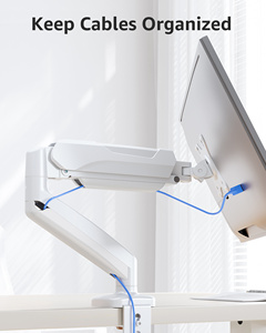 ขาตั้งจอคอมพิวเตอร์สีขาว ขนาด 17-32 นิ้ว วัสดุโลหะผสมเหล็ก สำหรับจอเดี่ยว ติดตั้งบนโต๊ะ - Product Image 4