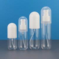 Bouteilles de pulvérisation de brouillard cosmétique en plastique PET de couleur en forme de capsule 30ml 50ml 100ml bouteille de sérum cosmétique avec bouteille de capsule de pulvérisation