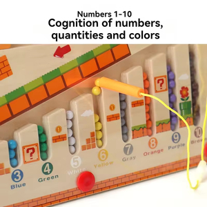 Gioco Educativo in Legno a Forma di <span class=keywords><strong>Casa</strong></span> dei Funghi con Labirinto Colorato e di Conteggio per Bambini dai 2 ai 4 Anni - Product Image 6