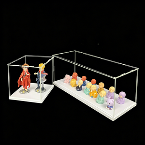 Boîte de présentation en acrylique moderne haut de gamme avec éclairage LED, haute transparence, anti-poussière, pour figurines, voitures miniatures et maquettes - Product Image 1