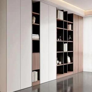 Libreria in Legno Stile Americano Moderno, Semplice ed Elegante, con Ante in Vetro <span class=keywords><strong>e</strong></span> Ripiani a Pavimento per Casa, Ufficio <span class=keywords><strong>e</strong></span> Scuola - Product Image 1