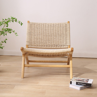 Fauteuil inclinable Design confortable, Patio, pelouse, jardin, terrasse, Construction en bois, siège Web tissé, chaise paresseuse naturelle