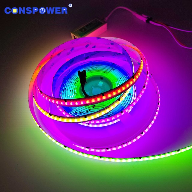 Conspower Addressable RGBCW RGBWW RGBCCT COB LED Strip Light WS2811 IC 24V 840LEDS/M Copper PCB Landscape Lighting
