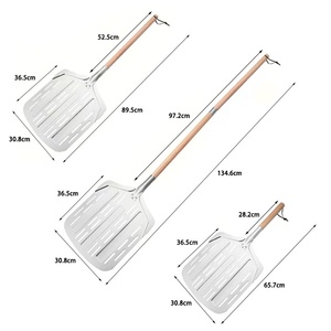 Pelle <span class=keywords><strong>à</strong></span> <span class=keywords><strong>pizza</strong></span> détachable avec manche en bois, construction en aluminium, pour le transfert de la pâte et la cuisson au four - Product Image 3