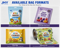 Sachets personnalisés imprimés, de qualité alimentaire, petits formats, multipacks variés pour collations d'enfants, haute résistance à l'humidité pour l'emballage de snacks