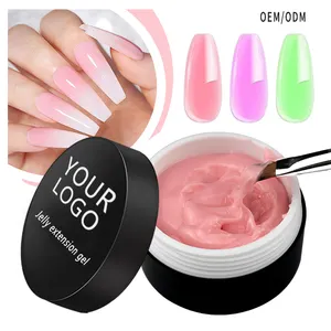 Manicure Nails Art Clear Nude Pink Construction Nails Cream Poly Solid Jelly Extension Nail Gel Polish