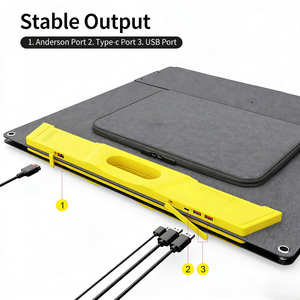 Panel Solar Monocristalino Plegable Portátil de 220W para Estación de Energía Exterior con Carga USB - Product Image 6