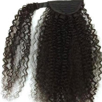 Cheveux humains naturels non traités, perruque queue de cheval complète de 22 pouces, tissage de cheveux brésiliens, extension à clipser, 100g, couleurs noir et brun