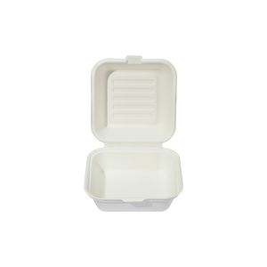 Caixa de Hambúrguer Descartável de 6 Polegadas com Tampa, Polpa de Bagaço 450ml, Biodegradável, Micro-ondas, Livre de PFAS, Recipiente para Alimentos para Viagem - Product Image 3