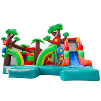 Combinaison gonflable de glissière de maison de rebond de trampoline de jungle nouvellement conçue, château de fleur gonflable avec la glissière