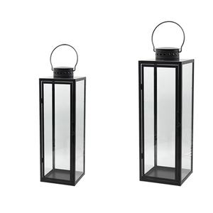 Metal <strong>Lantern</strong> For Candle And Decoration Black Large <strong>Lantern</strong> With Handle For Indoor Outdoor And Wedding Decoration - Product Image 1