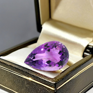Ametista brasileña natural de 16x12 mm, corte de pera facetado, piedra preciosa de cuarzo suelta de la mejor calidad para la fabricación de joyas al por mayor. - Product Image 4