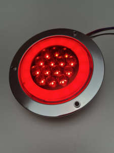 Luz Trasera Redonda de 4 Pulgadas <span class=keywords><strong>en</strong></span> Oferta, Luz de Freno, Luces de Remolque Intermitentes Altas y Bajas, Anillo de Luz Negro Impermeable, Nuevo - Product Image 1