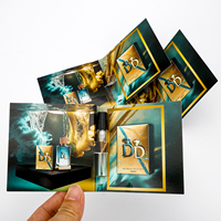 Cartes d'échantillons de parfum personnalisées avec logo d'entreprise imprimé, cartes de test de parfum, flacons vaporisateurs de 1 ml, 2 ml, 3 ml et cartes pour parfum