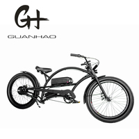 Eropa 24 "3.0 ban OEM 1000W 17AH 48V 45km/jam CE baru sepeda helikopter pantai Cruiser Ebike bingkai Panjang listrik pantai Cruiser